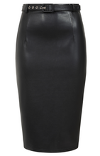 Laden Sie das Bild in den Galerie-Viewer, Bleistiftrock Ada, Schwarz, Kunstleder

