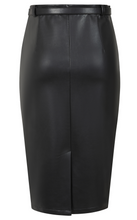 Laden Sie das Bild in den Galerie-Viewer, Bleistiftrock Ada, Schwarz, Kunstleder
