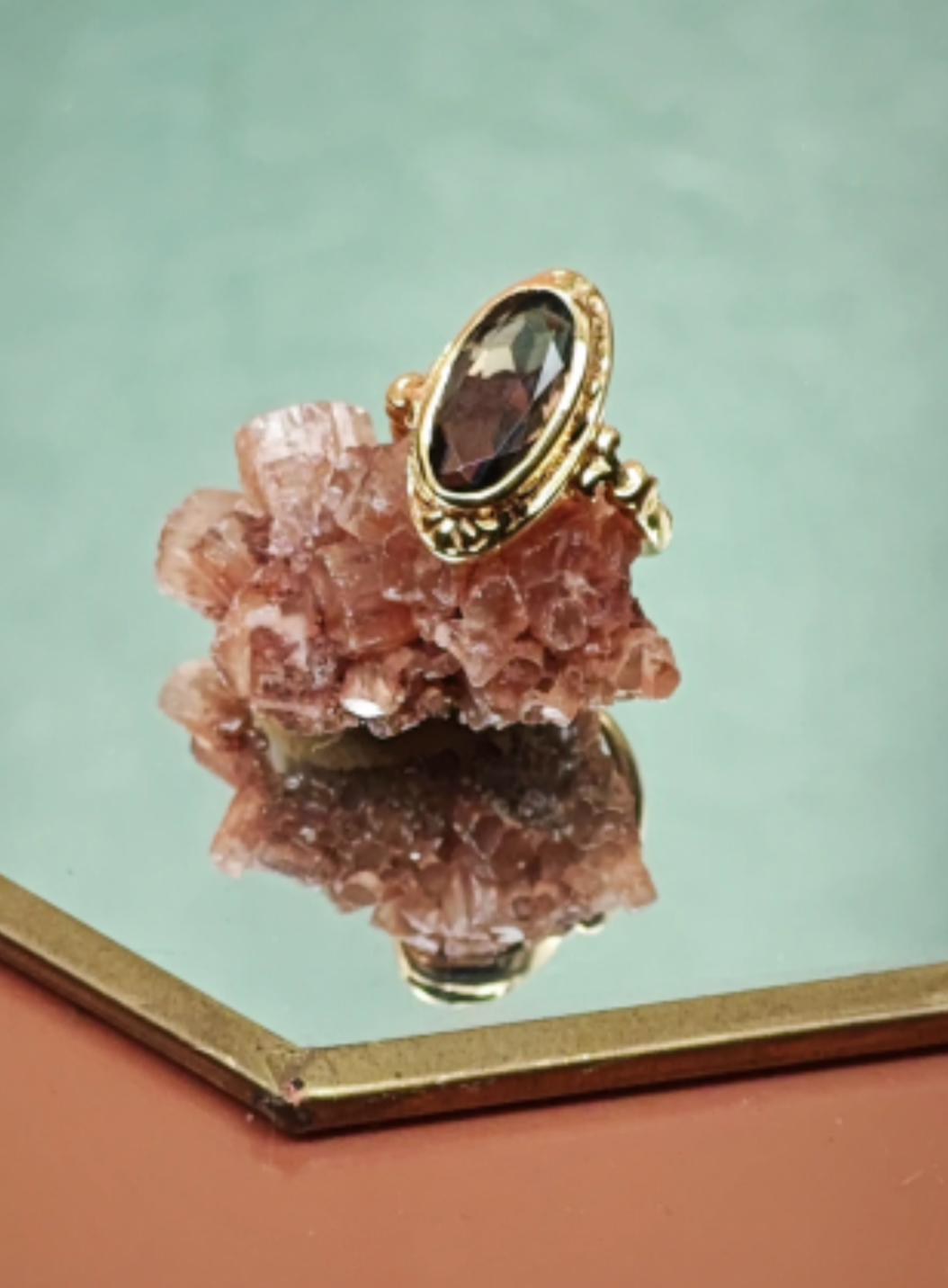 Ring, The Antique Ring Smokey Quartz, Vergoldet