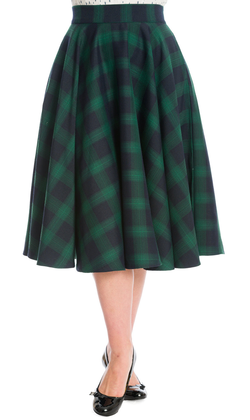 Vintage Swingrock Sweet Check 50's, Grün-Blau