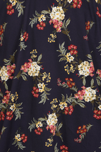 Laden Sie das Bild in den Galerie-Viewer, Vintage-Swingkleid Bella Romantic Floral, Navy
