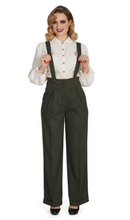 Laden Sie das Bild in den Galerie-Viewer, Vintage Hose Jenny Check 40&#39;s, Grün-Kariert
