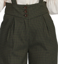 Laden Sie das Bild in den Galerie-Viewer, Vintage Hose Jenny Check 40&#39;s, Grün-Kariert
