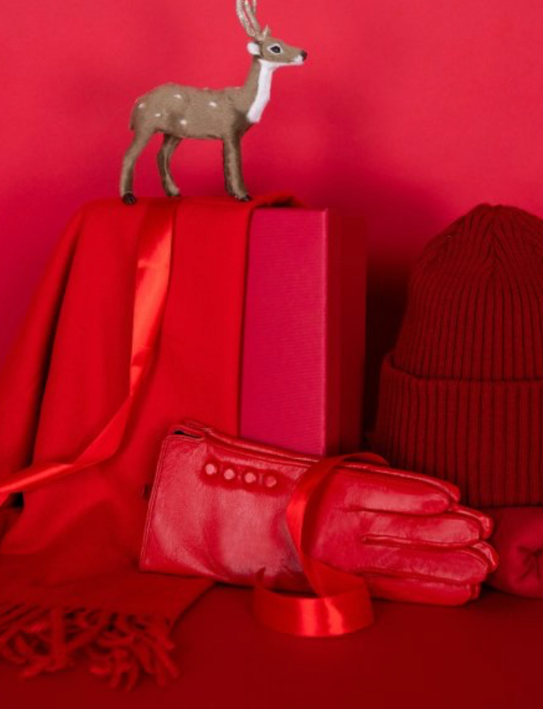 Echtleder-Handschuhe in Rot