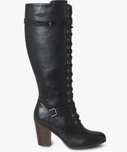 Laden Sie das Bild in den Galerie-Viewer, Schürstiefel Brooklyn Lace Up, Kunstleder, Schwarz
