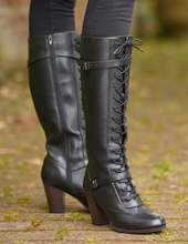 Laden Sie das Bild in den Galerie-Viewer, Schürstiefel Brooklyn Lace Up, Kunstleder, Schwarz

