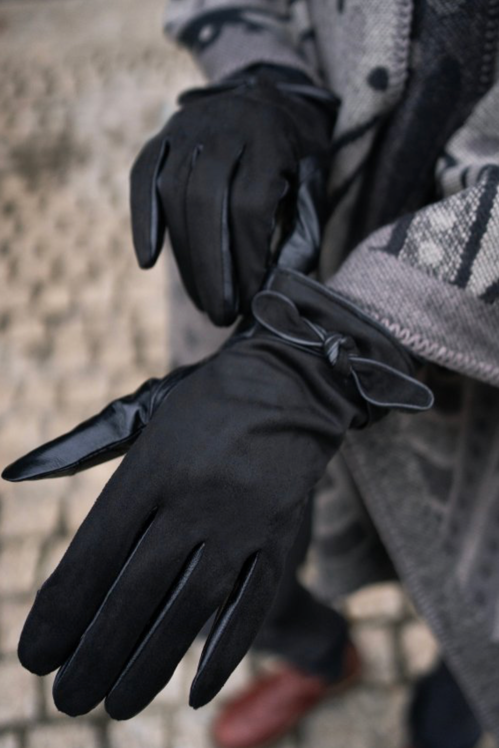 Vintage Handschuhe mit Schleifendetail