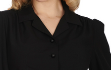 Laden Sie das Bild in den Galerie-Viewer, Retro Bluse Bonnie, Schwarz
