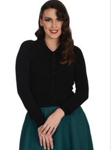 Laden Sie das Bild in den Galerie-Viewer, Vintage  Cardigan, Trudy, Schwarz, Plus Size
