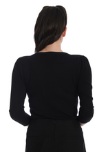 Laden Sie das Bild in den Galerie-Viewer, Retro Pullover Atomic Star mit Rautenmuster, Schwarz
