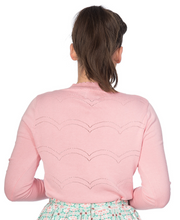 Laden Sie das Bild in den Galerie-Viewer, Vintage Cardigan June mit Musterakzente, Rosa
