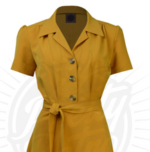 Laden Sie das Bild in den Galerie-Viewer, Hemdblusenkleid Pretty 40s, Senf
