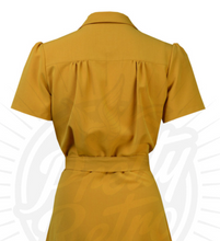 Laden Sie das Bild in den Galerie-Viewer, Hemdblusenkleid Pretty 40s, Senf
