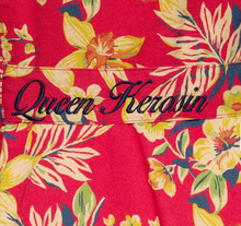 Laden Sie das Bild in den Galerie-Viewer, Hemdblusenkleid Hawaii mit Tropischen Blumenmuster, Rot
