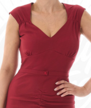 Laden Sie das Bild in den Galerie-Viewer, Bleistiftkleid Rita (Wiggel Dress) Weinrot
