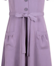 Laden Sie das Bild in den Galerie-Viewer, Hemdblusenkleid Revers Tricot 40's, Flieder
