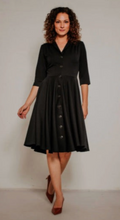 Laden Sie das Bild in den Galerie-Viewer, Swingkleid D'Laine Gabardine, Schwarz
