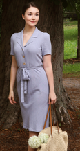 Laden Sie das Bild in den Galerie-Viewer, Hemdblusenkleid 40's,Revers Dress Straight Linen, Lavendel
