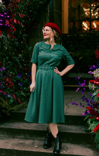 Laden Sie das Bild in den Galerie-Viewer, Swingkleid Check Midi 40's, Mehrfarbig
