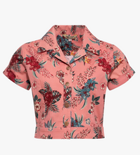 Laden Sie das Bild in den Galerie-Viewer, Hawaiibluse Hibiscus, Rosa
