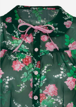 Laden Sie das Bild in den Galerie-Viewer, Bluse Mabel Roses,40's, Grün
