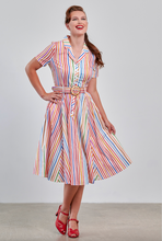 Laden Sie das Bild in den Galerie-Viewer, Swingkleid Bella, Gestreift-Multicolor
