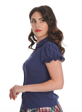 Laden Sie das Bild in den Galerie-Viewer, Bluse Betsy Bloom, Navy
