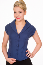 Laden Sie das Bild in den Galerie-Viewer, Bluse Dream Master, Navy-Blau
