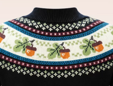 Laden Sie das Bild in den Galerie-Viewer, Acorn Fairisle Strickpullover in Schwarz

