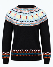 Laden Sie das Bild in den Galerie-Viewer, Polar Bear Fairisle Strickpullover, Schwarz
