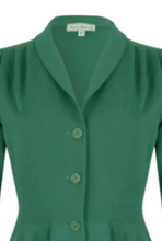 Laden Sie das Bild in den Galerie-Viewer, Swingkleid D'Laine Gabardine,  British Green ( Tannengrün) Gabardine
