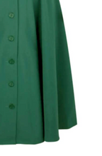 Laden Sie das Bild in den Galerie-Viewer, Swingkleid D'Laine Gabardine,  British Green ( Tannengrün) Gabardine
