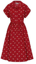 Laden Sie das Bild in den Galerie-Viewer, Swingkleid Judy Bow Tie, Rot, Plus Size
