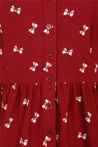 Swingkleid Judy Bow Tie, Rot, Plus Size