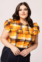 Laden Sie das Bild in den Galerie-Viewer, Bluse Darlene Check 40&#39;s, Multi, Plus Size
