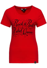Laden Sie das Bild in den Galerie-Viewer, T-Shirt Rock&#39;n Roll Queen, rot
