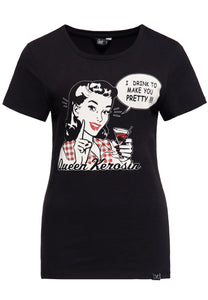 T-Shirt I drink to make you pretty, schwarz