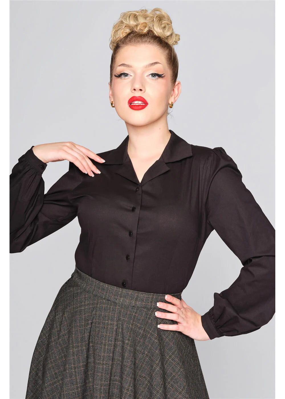 Bluse Jerry 40's, Schwarz