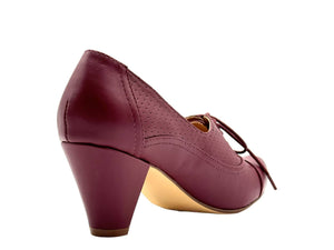 Maytal Schnürschuhe im Vintage-Stil, Burgundy