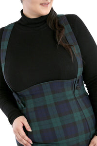 Bleistiftrock Evelyn Pinafore, Grün Plus Size