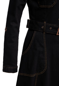 Jeanskleid Workwear Swingdress, schwarz