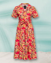 Laden Sie das Bild in den Galerie-Viewer, Blusenkleid Hawaii, rot

