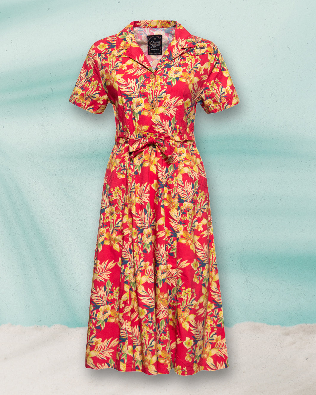 Blusenkleid Hawaii, rot