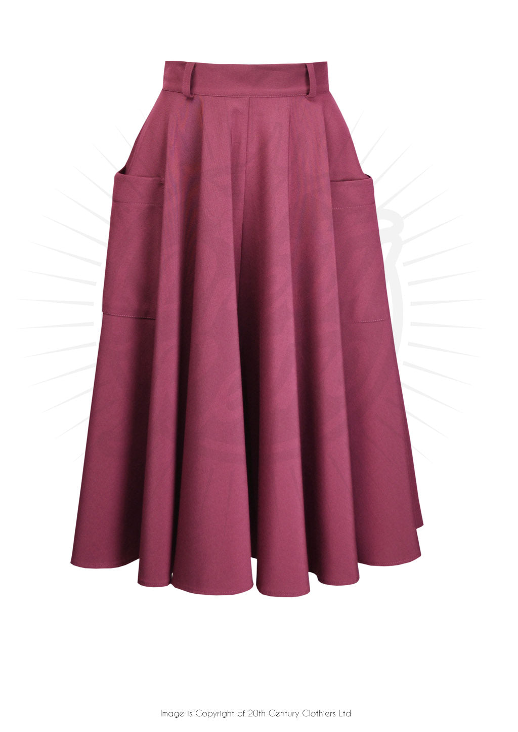 Circle Skirt,  Retro 50s, rosenrot