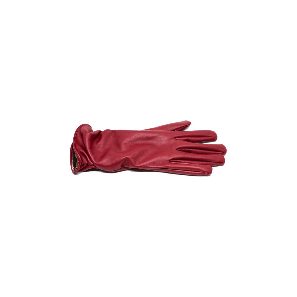 Kunstleder-Handschuhe Ruched, rot